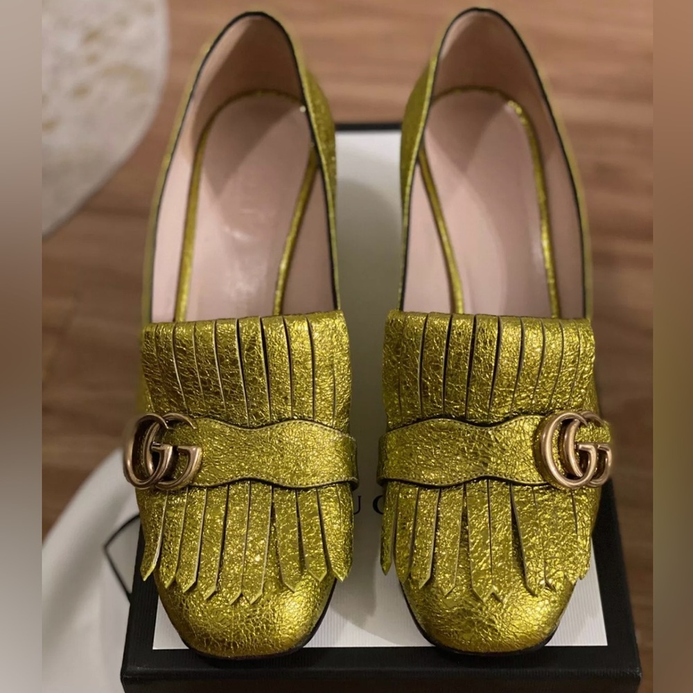 Gucci Marmont Block Heel Loafers